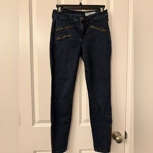 Pistola Dark Blue Skinny Jeans with Zipper Accents